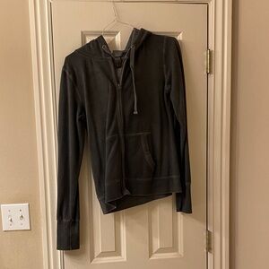 Women’s- J. America Charcoal Zip-Up Hoodie. Large, gently worn.